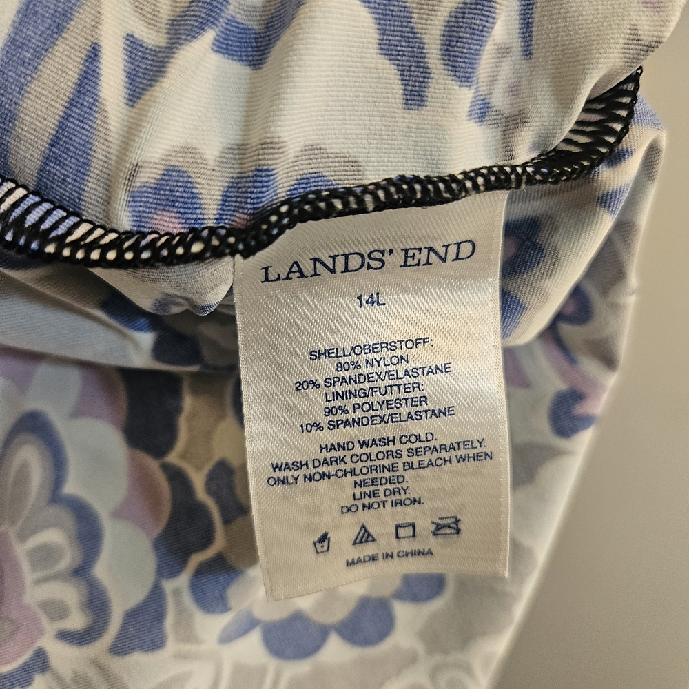 Lands' End Blue and Purple Floral Top - Picture 4 of 4